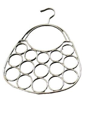 Purse-Shaped Silver Scarf Belt Accessory Organizer 15" L x 15" W